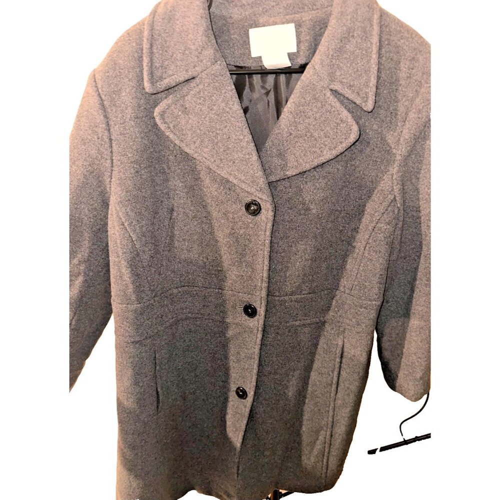 NWOT Worthington Grey Cashmere blend midi length winter coat‎ size 2XL